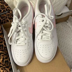 Used once Nike Air Force one in pink and white
